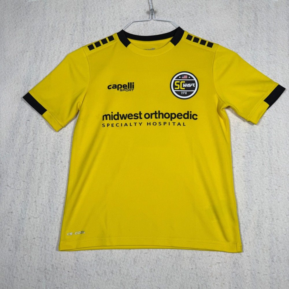 Capelli Sport SC Wave Kids Soccer Jersey Yellow Black Short Sleeve Size S 8 #2